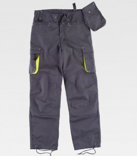 Pantalón de trabajo multibolsillos Gris+Amarillo A.V.