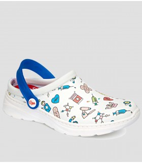 Zueco sanitarios Javea estampado Blanco