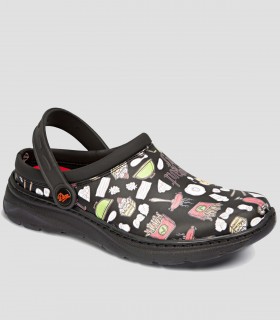 Zueco sanitarios Javea estampado Negro