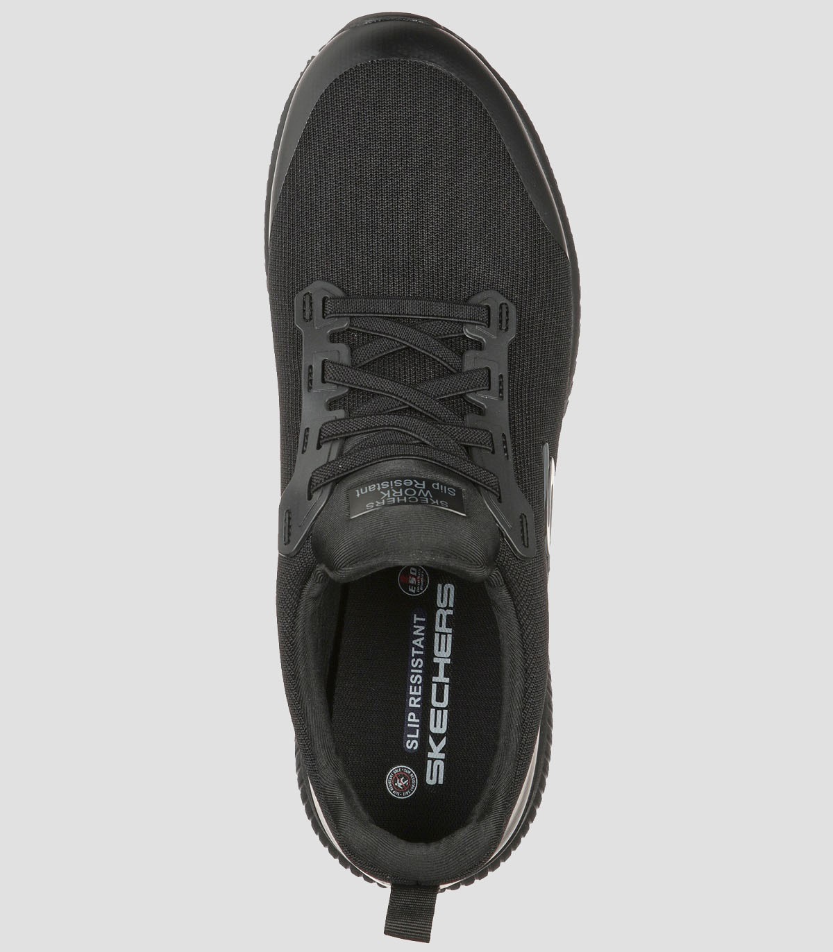Zapato laboral Skechers negro con cordones elásticos