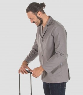 Casaca sanitaria Gris manga larga