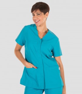 Casaca sanitaria microfibra Sonia Turquesa