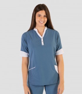 Casaca sanitaria Susan Microfibra elástica Azul grisáceo