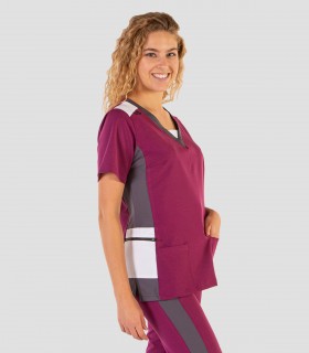 Casaca sanitaria mujer Microfibra elástica 360 Malva