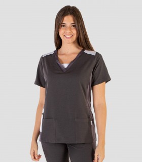 Casaca sanitaria mujer Microfibra elástica 360 Gris marengo
