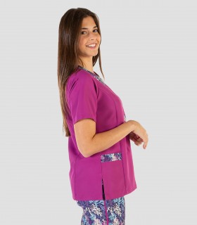Casaca sanitaria Microfibra para mujer color Malva