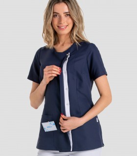 Casaca sanitaria Microfibra Marino tapeta Gris