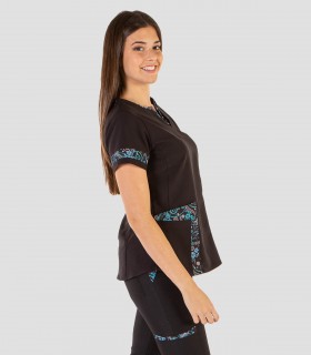 Casaca sanitaria Microfibra para mujer color Negro