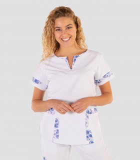 Casaca sanitaria Microfibra para mujer color Blanco