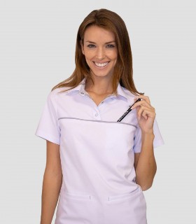 Polo mujer Microfibra elástica Nuria Gris perla