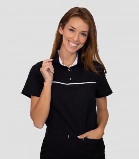Polo mujer Microfibra elástica Nuria Negra