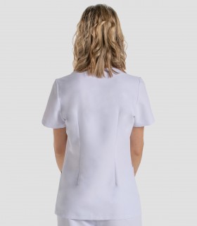 Casaca sanitaria Microfibra corchetes Blanca