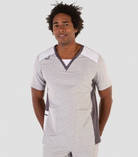 Casaca sanitaria Fidel Microfibra elástica 360 Gris perla