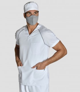 Casaca sanitaria Microfibra Blanca combinado con rejilla transpirable