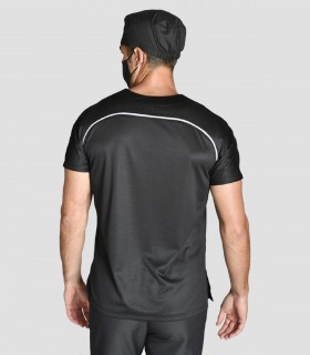 Casaca sanitaria Microfibra Negra con rejilla transpirable