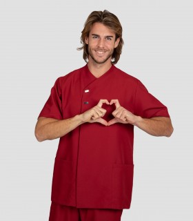 Casaca sanitaria microfibra Hugo Burdeos