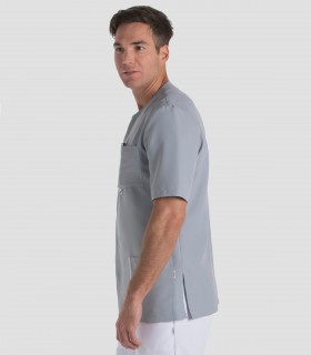 Casaca sanitaria Microfibra Gris tapeta Blanca