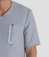 Casaca sanitaria Microfibra Gris tapeta Blanca