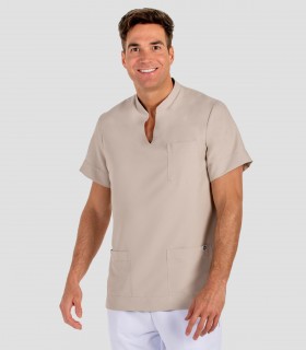 Casaca sanitaria Mao Microfibra Beige