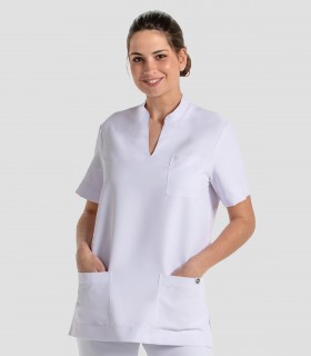 Casaca sanitaria Mao Microfibra Blanca