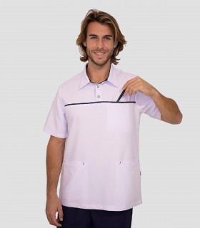 Polo unisex en Microfibra elastizada Marino