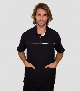 Polo unisex en Microfibra elastizada Negro