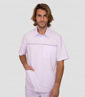 Polo unisex en Microfibra elastizada Gris perla