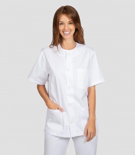 Casaca sanitaria unisex abotonada