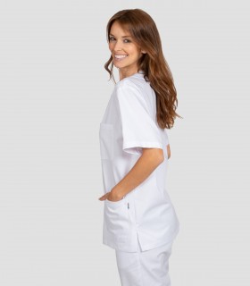 Casaca sanitaria unisex abotonada