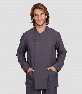 Casaca sanitaria Microfibra Fabián Manga larga Gris marengo