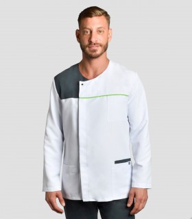 Casaca sanitaria Microfibra contrastes Gris