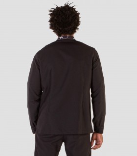 Casaca Microfibra Óptica Negra Manga larga