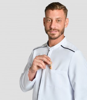 Casaca sanitaria Microfibra vivo Tejano