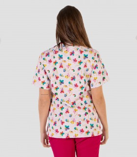 Casaca sanitaria Microfibra Flor Arcoiris