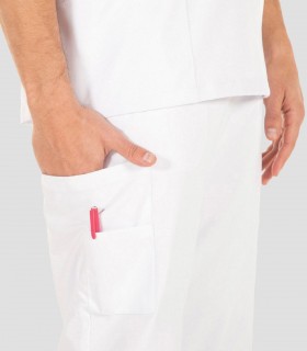 Pantalón sanitario Multibolsillos Elástico Blanco