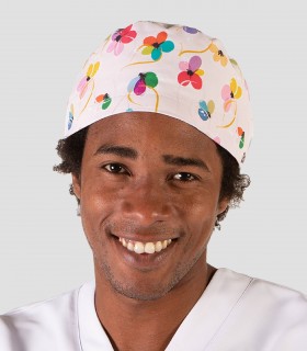 Gorro sanitario para pelo corto Flor Arcoiris