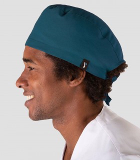 Gorro sanitario Microfibra elástica para pelo corto Verde petróleo