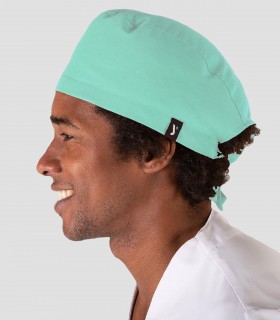 Gorro sanitario Microfibra elástica para pelo corto Verde agua