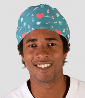 Gorro cirujano para pelo corto Corazón