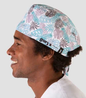 Gorro cirujano para pelo corto Hojas
