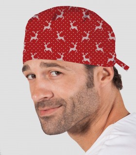 Gorro cirujano para pelo corto Renos (Rojo)