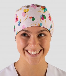 Gorro quirófano para pelo largo Flor Arcoiris