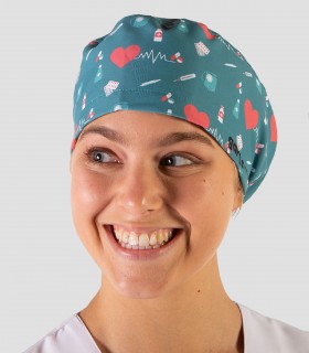 Gorro quirófano para pelo largo Corazón