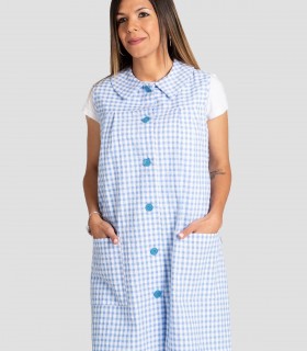 Bata maestra sin mangas Celeste