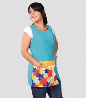 Bata maestra Microfibra Especial Autismo Turquesa