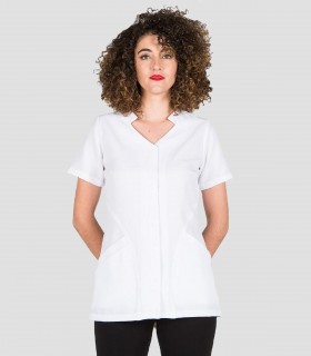 Casaca para peluquería Adelfa Blanca