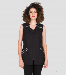 Casaca Microfibra Begonia Blanca para Peluquería y estética