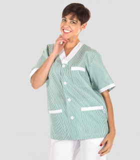 Casaca limpieza botones Verde