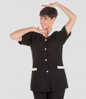 Casaca limpieza Microfibra Emma Negra