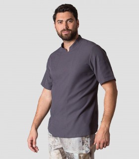 Chaqueta cocina Microfibra Manga corta Gris marengo